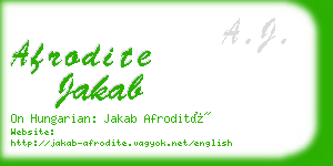 afrodite jakab business card